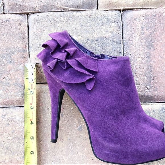 Qupid ruffle peep toe bootie - Picture 7 of 8
